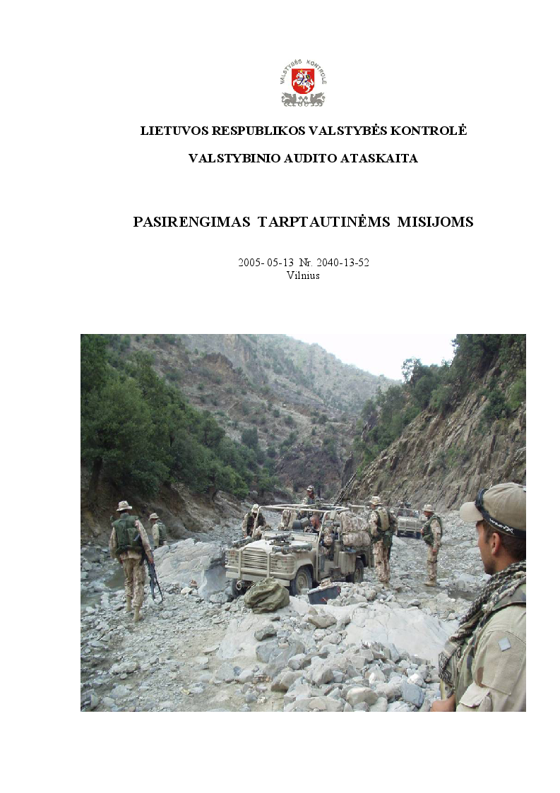 Pasirengimas tarptautinėms misijoms