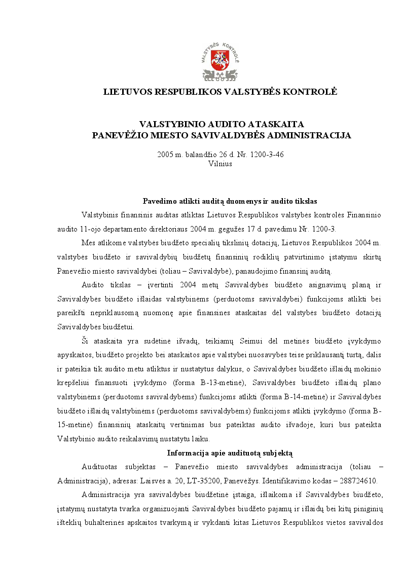 Panevėžio miesto savivaldybės administracija
