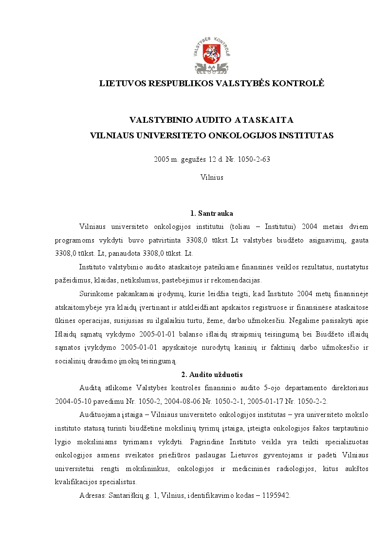 Vilniaus universiteto onkologijos institutas