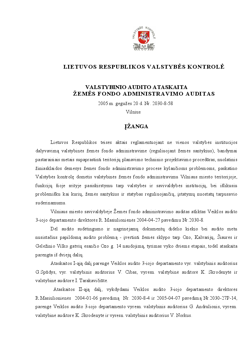 Žemės fondo administravimo auditas