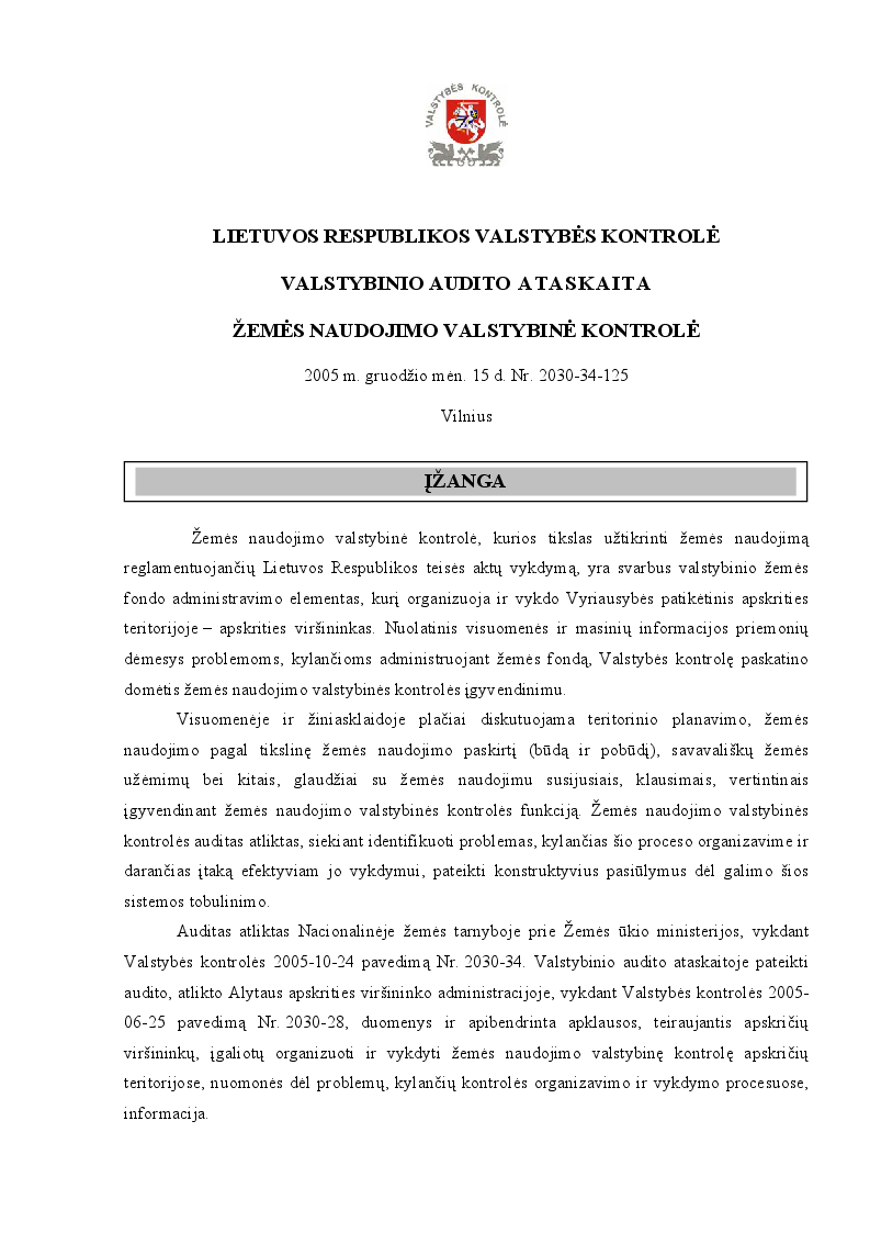 Žemės naudojimo valstybinė kontrolė