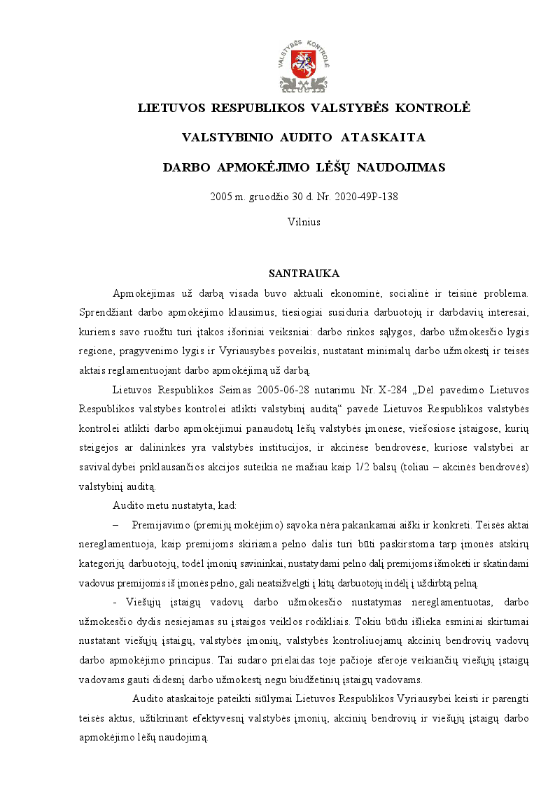 Darbo  apmokėjimo  lėšų  naudojimas