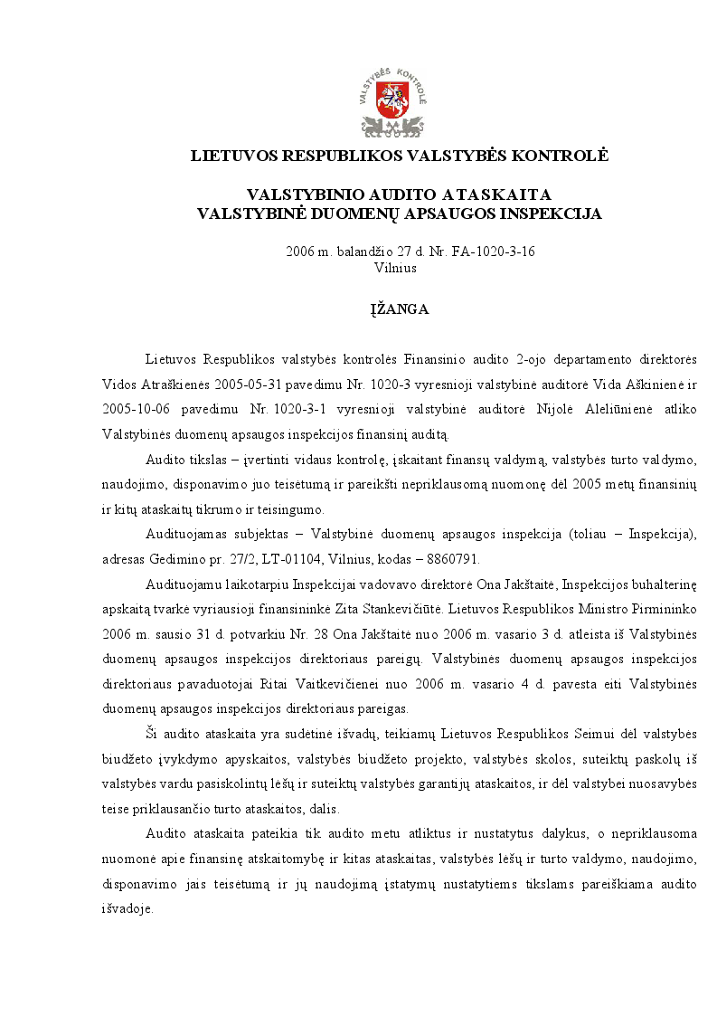 Valstybinė duomenų apsaugos inspekcija