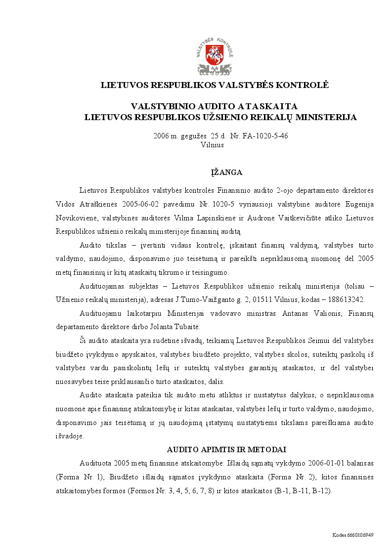 Lietuvos Respublikos užsienio reikalų ministerija