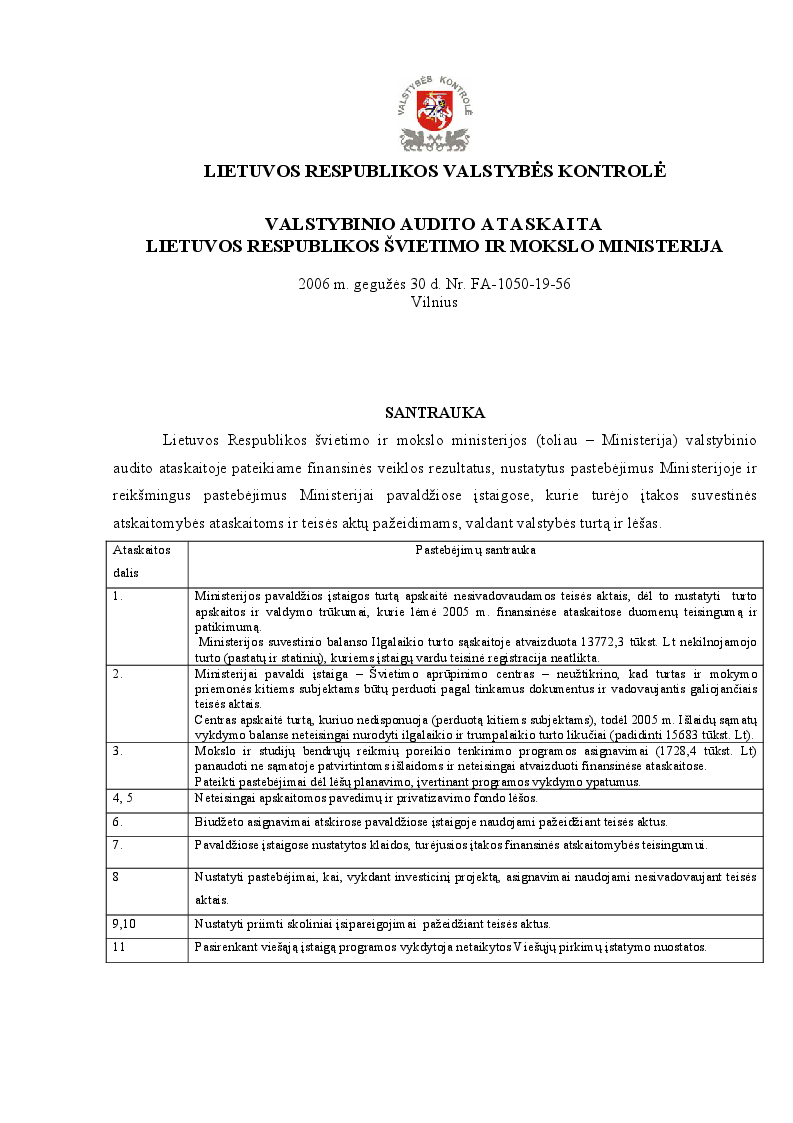 Lietuvos Respublikos švietimo ir mokslo ministerija