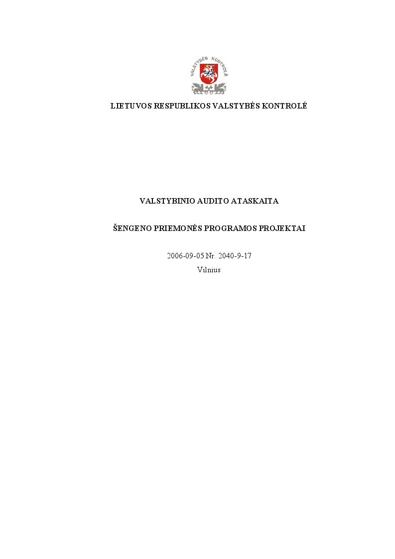 Šengeno priemonės programos projektai