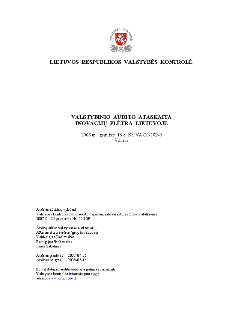Inovacijų plėtra Lietuvoje