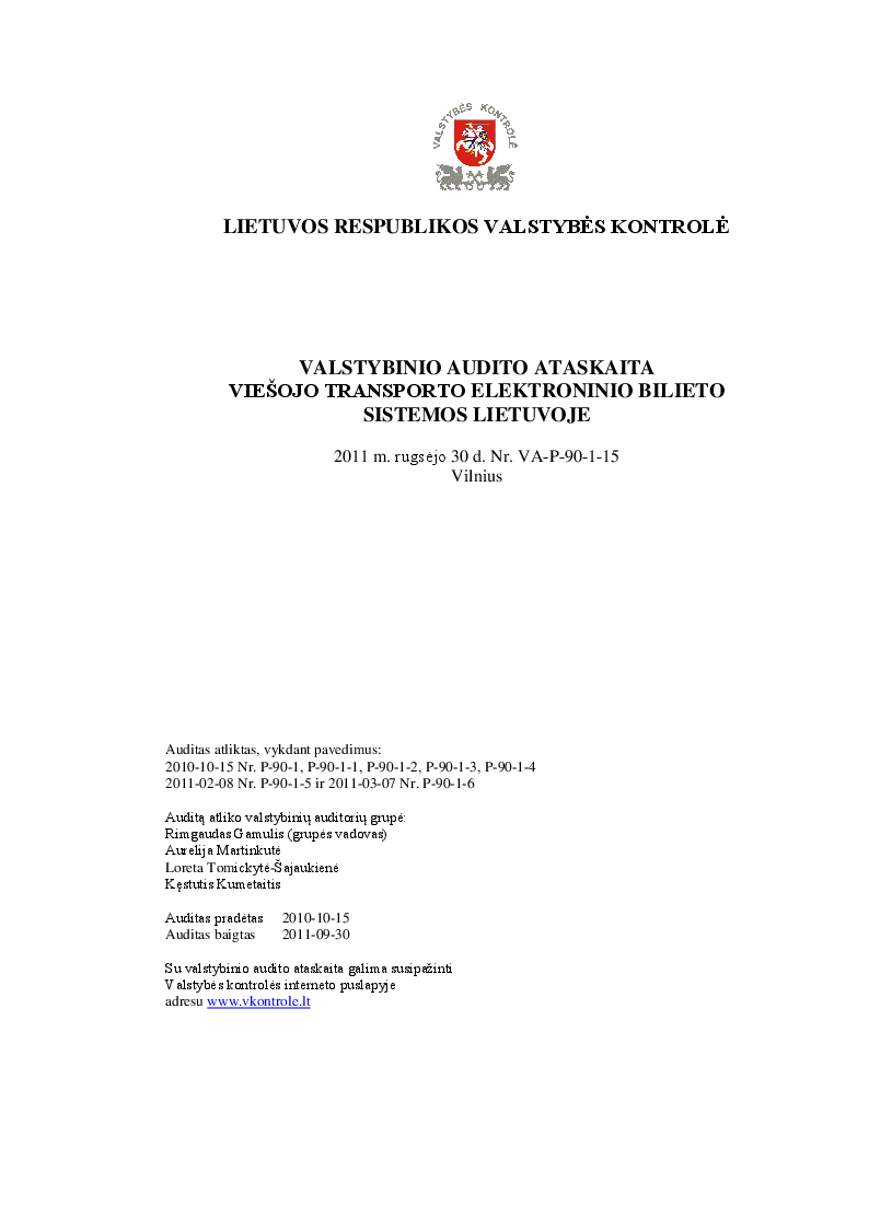 Viešojo transporto elektroninio bilieto sistemos Lietuvoje