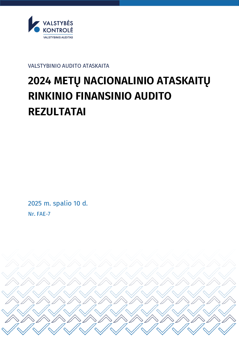 2024 metų nacionalinio ataskaitų rinkinio finansinio audito rezultatai