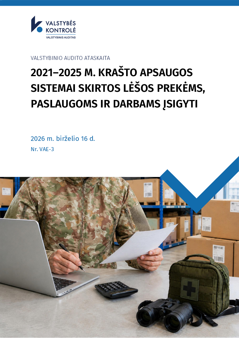 2021–2025 m. krašto apsaugos sistemai skirtos lėšos prekėms, paslaugoms ir darbams įsigyti