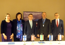 Iliustracija pranešimui spaudai Baltijos šalių aukščiausiųjų audito institucijų vadovai pasirašė susitarimo memorandumą dėl projekto „Rail Baltica“ stebėsenos
